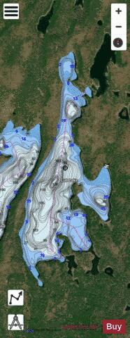 Cut Lake depth contour Map - i-Boating App - Satellite