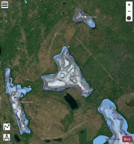 Wyse Lake depth contour Map - i-Boating App - Satellite