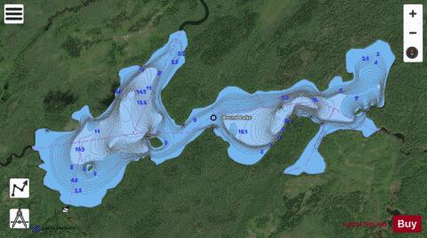 Bound Lake depth contour Map - i-Boating App - Satellite