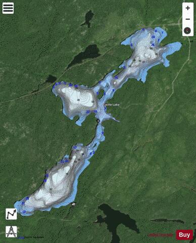 Cache Lake depth contour Map - i-Boating App - Satellite