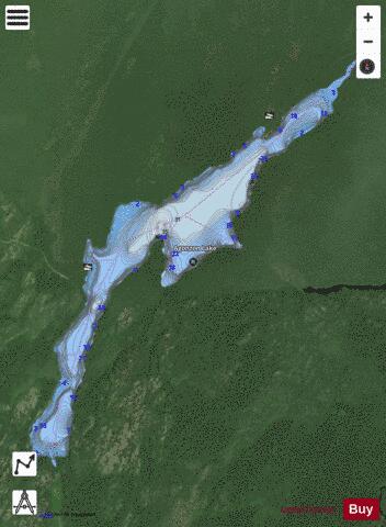 Agonzon Lake depth contour Map - i-Boating App - Satellite