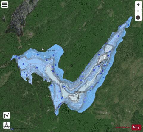 Margaret Lake depth contour Map - i-Boating App - Satellite