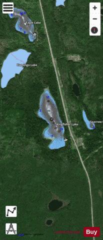 King Fisher Lake #8 depth contour Map - i-Boating App - Satellite