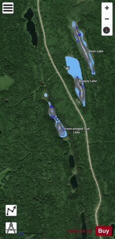 Greenteal & Blueteal Lakes depth contour Map - i-Boating App - Satellite
