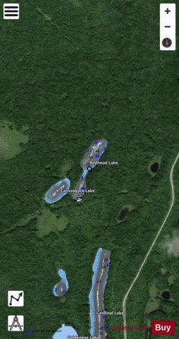 Redhead Lake depth contour Map - i-Boating App - Satellite