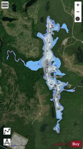 Dividing Lake (Gogama) depth contour Map - i-Boating App - Satellite