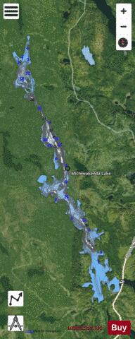 Michiwakenda Lake depth contour Map - i-Boating App - Satellite