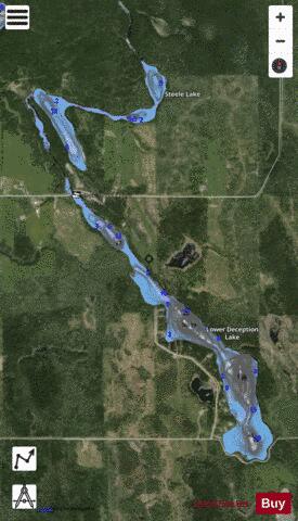 Lower Deception Lake depth contour Map - i-Boating App - Satellite