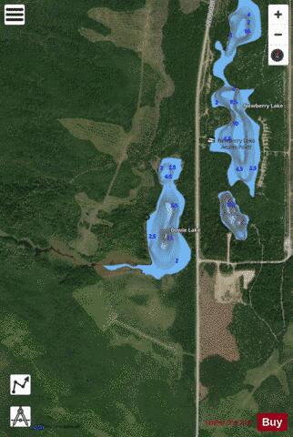 Dowie Lake depth contour Map - i-Boating App - Satellite