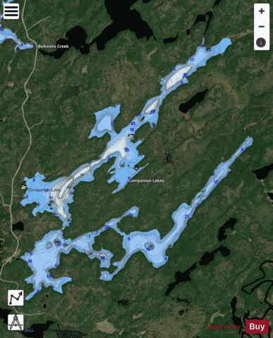 Companion Lake depth contour Map - i-Boating App - Satellite