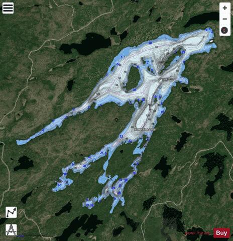 Red Paint Lake depth contour Map - i-Boating App - Satellite