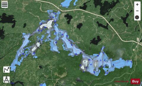 Eye Lake depth contour Map - i-Boating App - Satellite