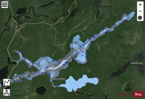 Melema Lake depth contour Map - i-Boating App - Satellite