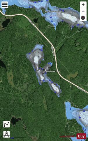 Grindstone Lake depth contour Map - i-Boating App - Satellite