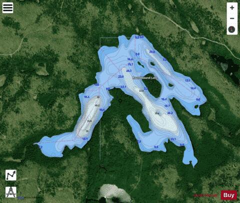 Round Island Lake depth contour Map - i-Boating App - Satellite