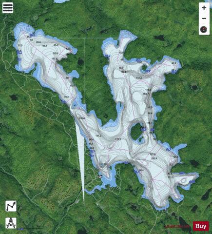Aylen Lake depth contour Map - i-Boating App - Satellite