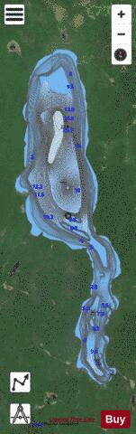 Saganash Lake depth contour Map - i-Boating App - Satellite