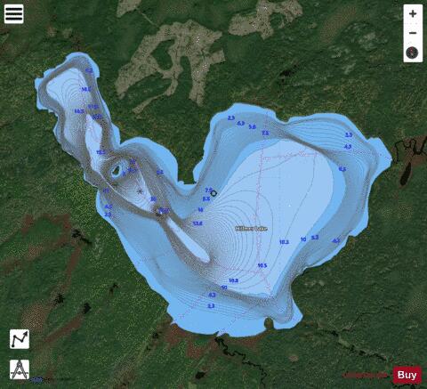 Hillmer Lake depth contour Map - i-Boating App - Satellite