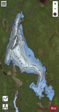 Aileen Lake depth contour Map - i-Boating App - Satellite