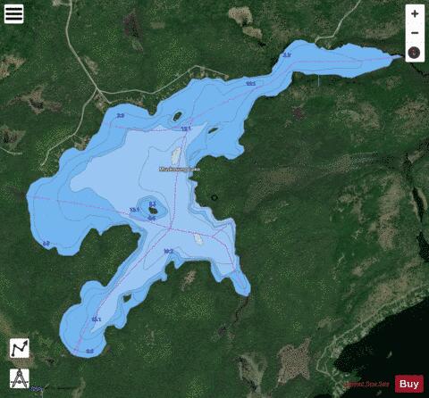 Muskosung Lake depth contour Map - i-Boating App - Satellite