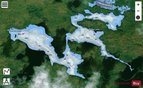 Quintet Lakes depth contour Map - i-Boating App - Satellite