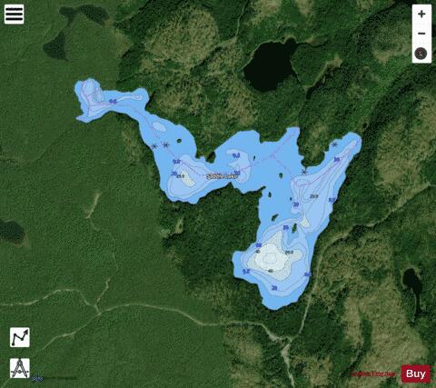 Saddle Lake depth contour Map - i-Boating App - Satellite