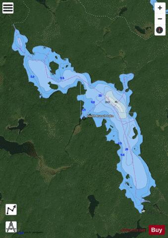 South Branch Lake depth contour Map - i-Boating App - Satellite