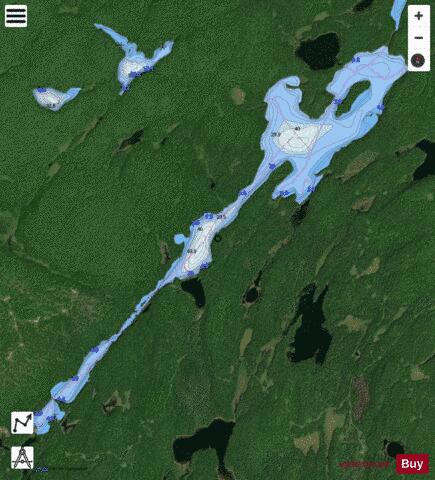 Rain Lake depth contour Map - i-Boating App - Satellite