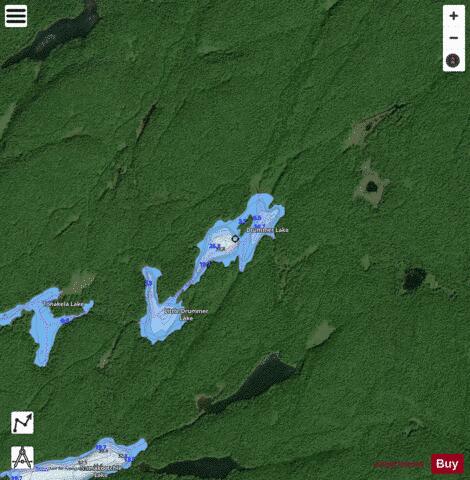 Drummer Lake depth contour Map - i-Boating App - Satellite