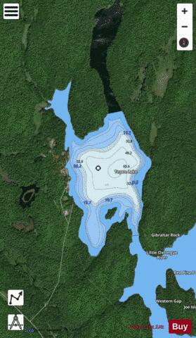 Tepee Lake depth contour Map - i-Boating App - Satellite