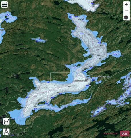 Anstruther Lake depth contour Map - i-Boating App - Satellite