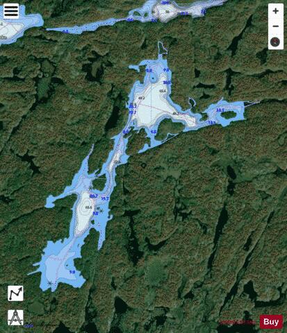 Buzzard Lake depth contour Map - i-Boating App - Satellite