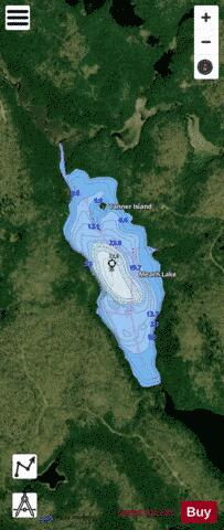 Meach Lake depth contour Map - i-Boating App - Satellite