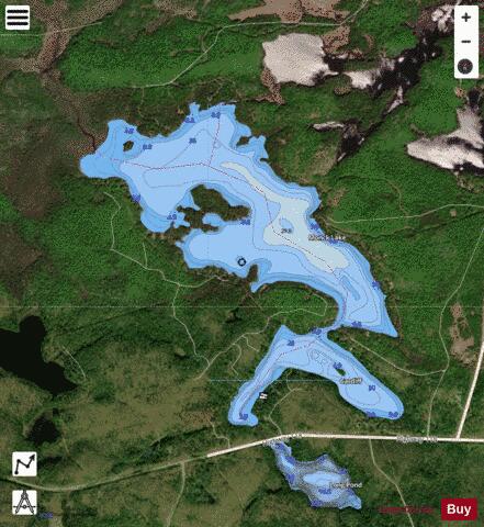Monck Lake depth contour Map - i-Boating App - Satellite