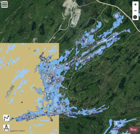 Kasshabog Lake depth contour Map - i-Boating App - Satellite