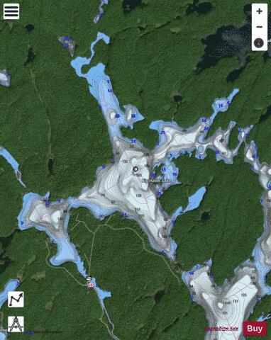 Big Hawk Lake depth contour Map - i-Boating App - Satellite