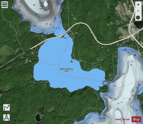 Little Boshkung Lake depth contour Map - i-Boating App - Satellite