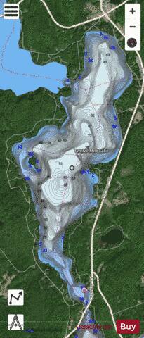 Twelve Mile Lake depth contour Map - i-Boating App - Satellite