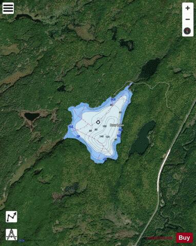 Bow Lake depth contour Map - i-Boating App - Satellite