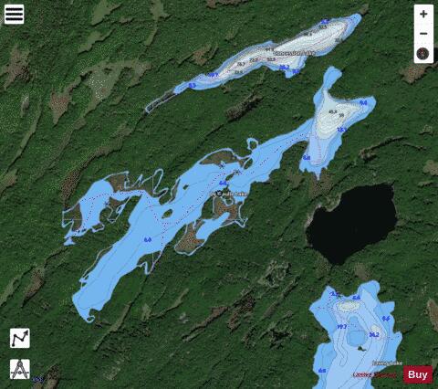 De Gaulle Lake depth contour Map - i-Boating App - Satellite