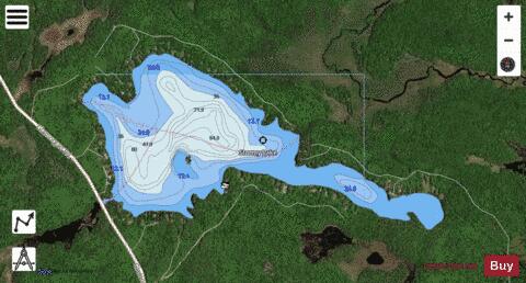 Stormy Lake depth contour Map - i-Boating App - Satellite