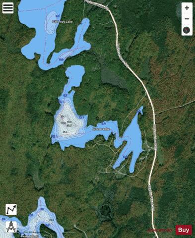 Greens Lake depth contour Map - i-Boating App - Satellite