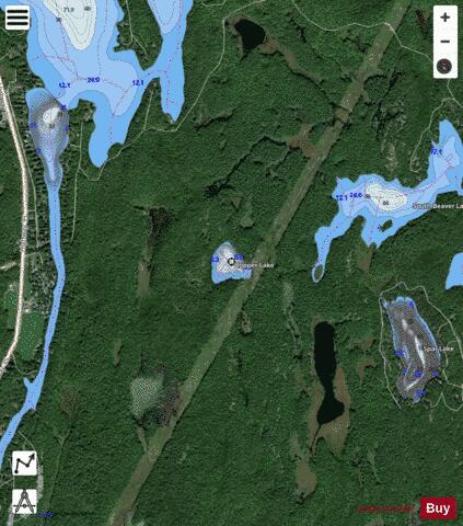Copper Lake depth contour Map - i-Boating App - Satellite