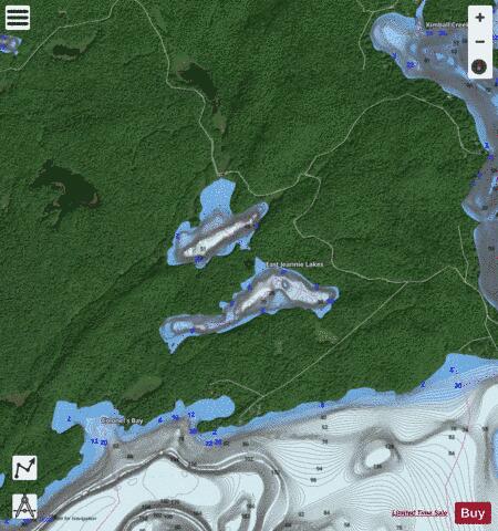 East Jeannie Lakes depth contour Map - i-Boating App - Satellite