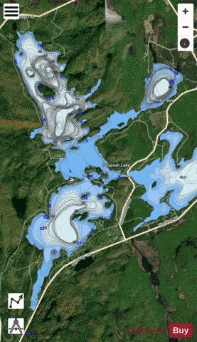 Paudash Lake depth contour Map - i-Boating App - Satellite