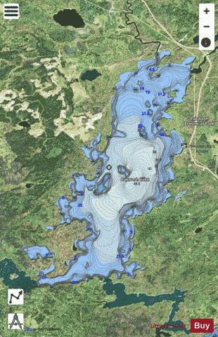 Pakwash Lake depth contour Map - i-Boating App - Satellite