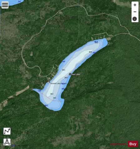 Sunset Lake depth contour Map - i-Boating App - Satellite