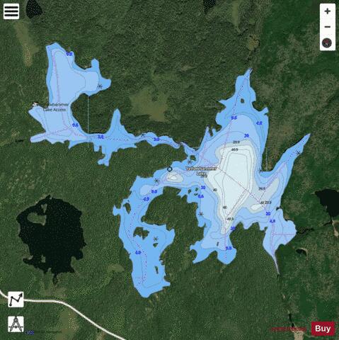 Yellowhammer Lake depth contour Map - i-Boating App - Satellite