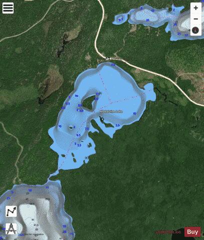 Madalaine Lake depth contour Map - i-Boating App - Satellite