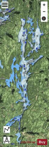 Cross Lake depth contour Map - i-Boating App - Satellite